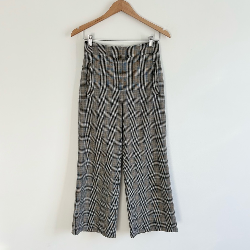 Aritzia Little Moon Malva Plaid Check Wide Pants - Picture 2 of 11